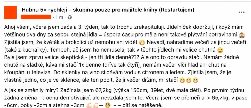 Hubnu 5× rychleji, reference čtenářky 3