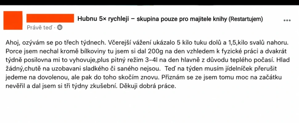 Hubnu 5× rychleji, reference čtenářky 6