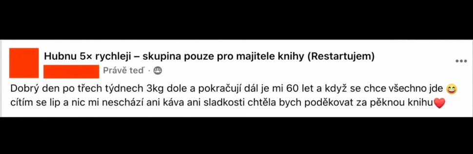 Hubnu 5× rychleji, reference čtenářky 8