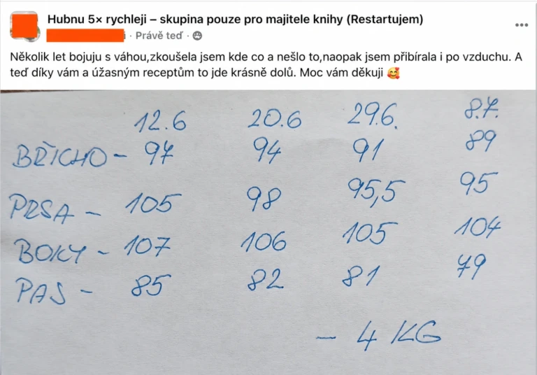 Hubnu 5× rychleji, reference čtenářky 9