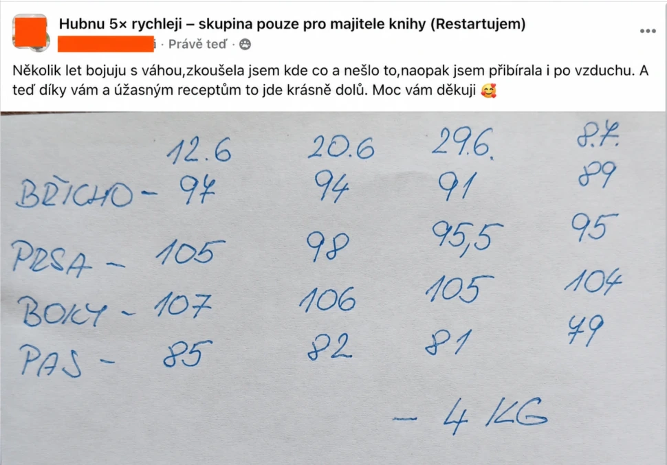 Hubnu 5× rychleji, reference čtenářky 9