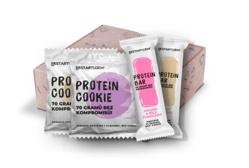 proteinové cookies a tyčinky Restartujem v papírových obalech